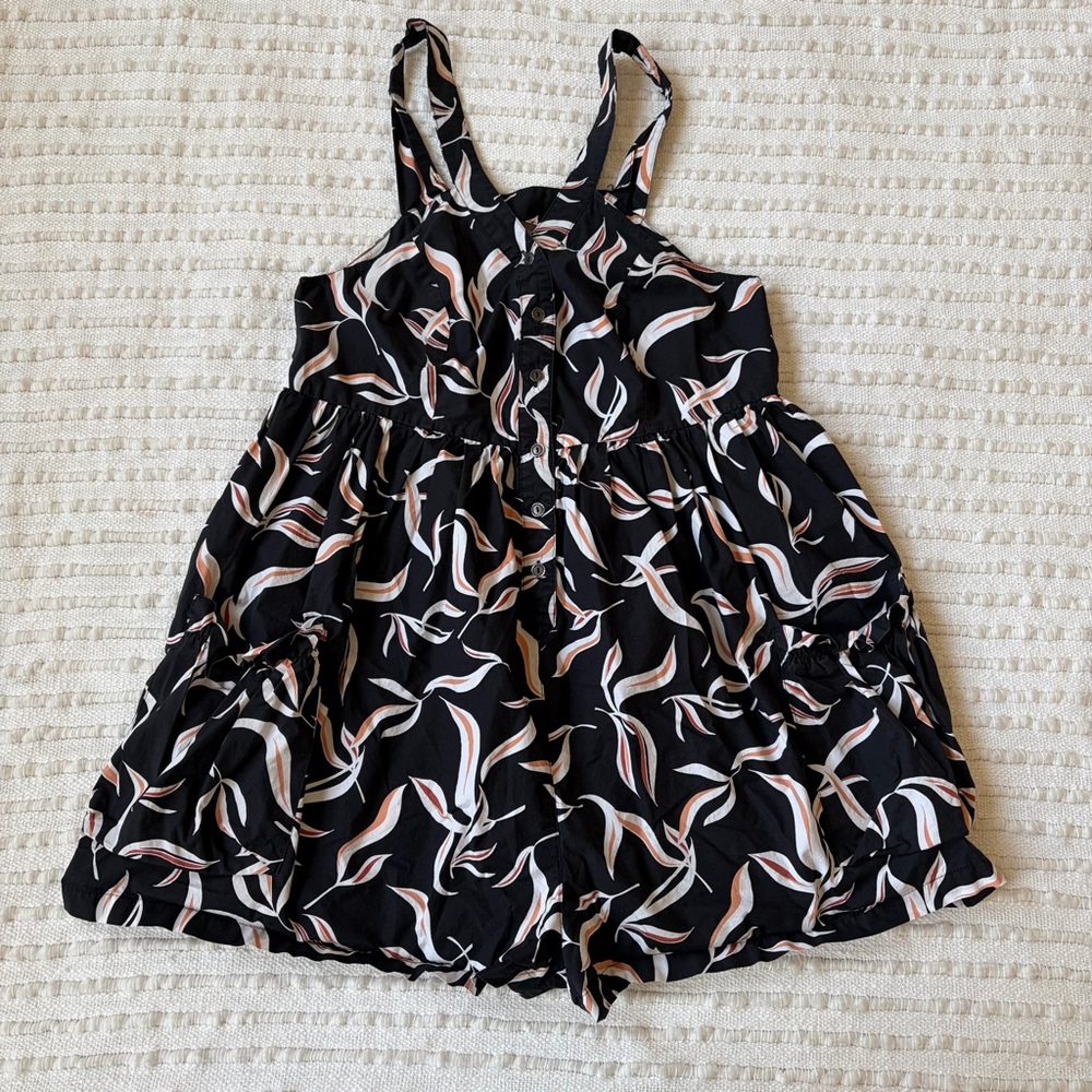 Anthropologie Hei Hei Palma Black Patterned 100% Cotton Romper Size Small